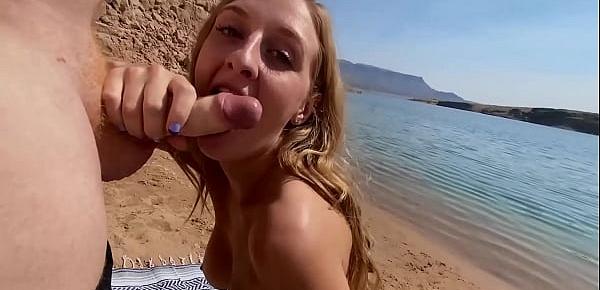  Busty amateur fucking on the beach